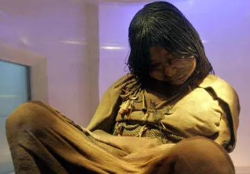 The Juanita Mummy in a museum in Arequipa, Peru