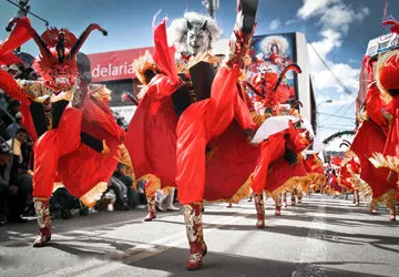 Diablada dancers during a Virgin of Candelaria parade