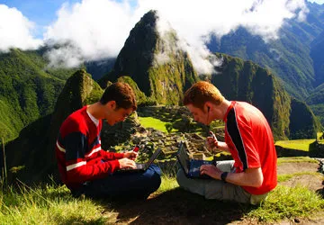 Connected at Machu Picchu Citadel near Cusco, Peru