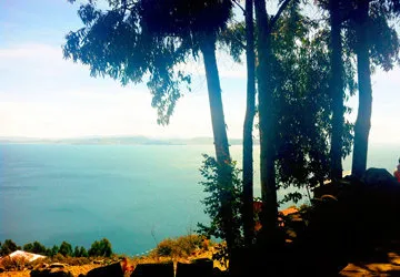 Looking out over the lake from one of the Islands of Titicac