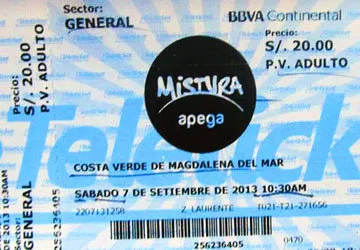 Mistura entry ticket (from 2013)