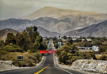 Arriving at the city of Nazca in Peru