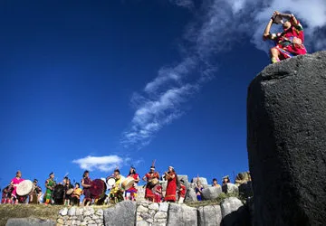 Actores de Inti Raymi en la Fortaleza de Sacsayhuaman