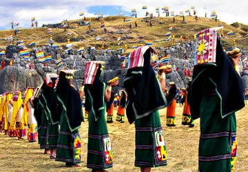 Actores de Inti Raymi en la Fortaleza de Sacsayhuaman