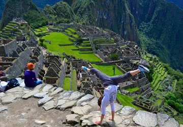 Looking over Machu Picchu from Huayna Picchu peak