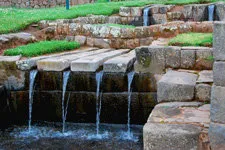 Cover. Fountain at Tipon Archeological Site near Cusco Peru