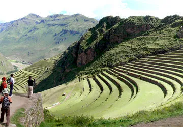 Agricultural terraces of Pisac in the Sacred Valley of Cusco