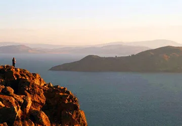 View of Lake Titicaca from Copacabana, Bolivia