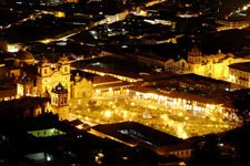 Cover. Plaza de Armas, or Main Square, of Cusco Peru