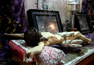 Religious statue in La Recoleta Convent