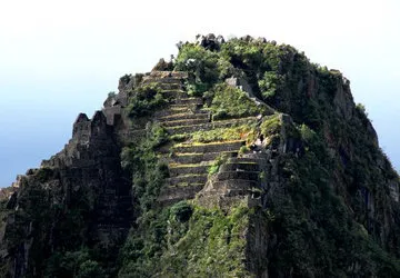 Climbing Huayna Picchu Mountain near Machu Picchu in Peru.