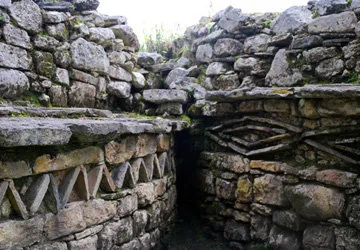 The remains of decorative circular walls at Kuelap