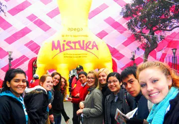 Entering the Mistura Festival in Lima, Peru