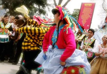 Folk dancers at the Mistura Festival in Lima, Peru