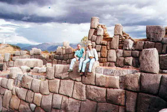 Sitting upon the walls of the Inca Fortress of Sacsayhuaman.