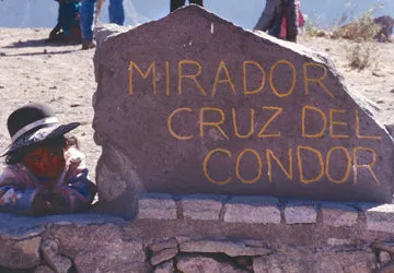 Condor Cross Lookout Sign in Colca Canyon, Arequipa