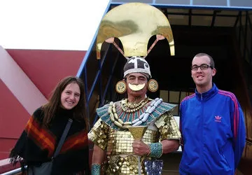 Costumed Moche noble at the Lord of Sipan Museum