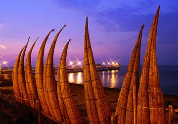 Totora Reed Surfcraft, or Caballitos, in Huachaco, Peru.