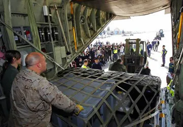 Mercedes Shipwreck treasure arrives at Spanish airbase.