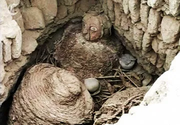 Buried remains at Huaca Pucllana were wrapped in rope.