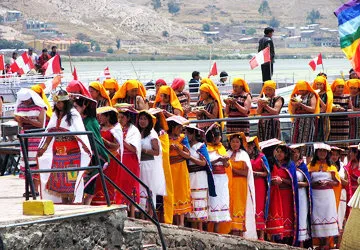 Manco Capac during the Puno Anniversary, Lake Titicaca