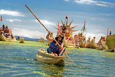 Cover. Manco Capac on Lake Titicaca, Puno anniversary.