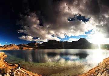Scenic lagoon in Cerro de Pasco in Central Peru