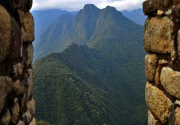 View from a windo at Winay Wayna along the Inca Trail