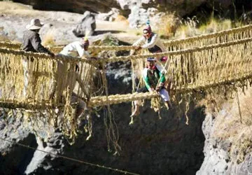 La ultima etapa de la Renovacion del Puente Qeswachaka