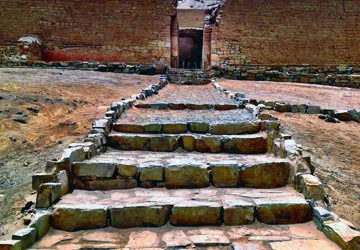 Stone steps in Pachacamac near Lima, Peru