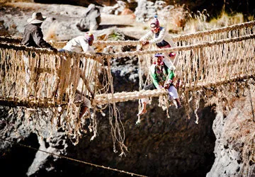 Rebuilding Qeswachaka Bridge together each June