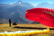 Despegando en parapente
