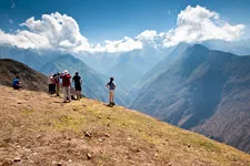 Mountain views of the Andean Range while hiking the Choquequ
