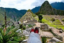 Looking over the ruins of Machu Picchu Archeological Complex