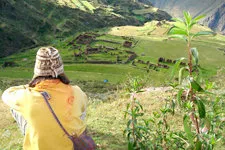 Looking over the ruins of Huchuy Qosqo near Cusco, Peru.