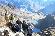 High Andean lakes and Snow-Capped Mountains while hiking the