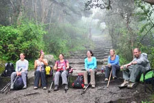 Resting along the Inca Trail to Machu Picchu near Cusco Peru