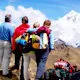 View of the glacial peak of Salkantay outside of Cusco, Peru