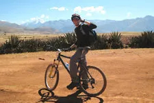 Biking to Moray Archeological Site, outside of Cusco, Peru