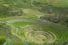 A view of the circular terraces of Moray archeological site