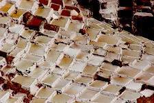 Overhead view of the Maras Salt Pans, used since Inca times