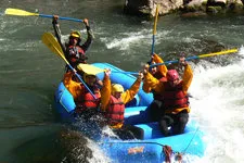 Intrepid rafters tackling the Chuquicahuana River near Cusco
