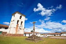 Colonial church in Chinchero in the Sacred Valley near Cusco