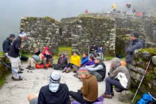 Learning about the Inca ruins of Machu Picchu Archeological 