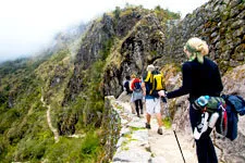 Amazing views, original Inca paving along the trail to Machu