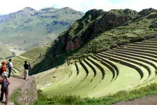 Terraces at the Pisac ruins in the Sacred Valley of the Inca