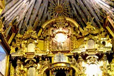 Interior of Andahuaylillas Chapel in the Sacred Valley near 