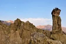 Geological formations of the Valley of the Moon near La Paz,