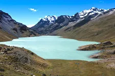 High Andean lake called Glacier Lagoon near La Paz, Bolivia.
