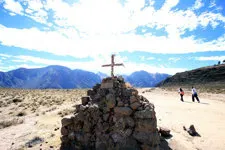 Trekkers on the path to Condor Lookout near Arequipa, Peru.